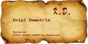 Knipl Demetria névjegykártya